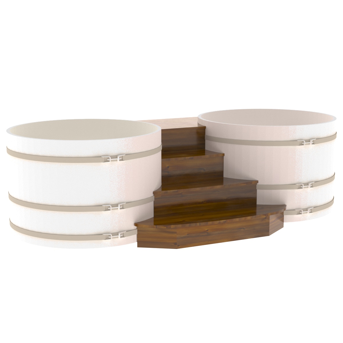 2343 Подиум на 2 купели D 1,5 Рустик морёный Alyarus 