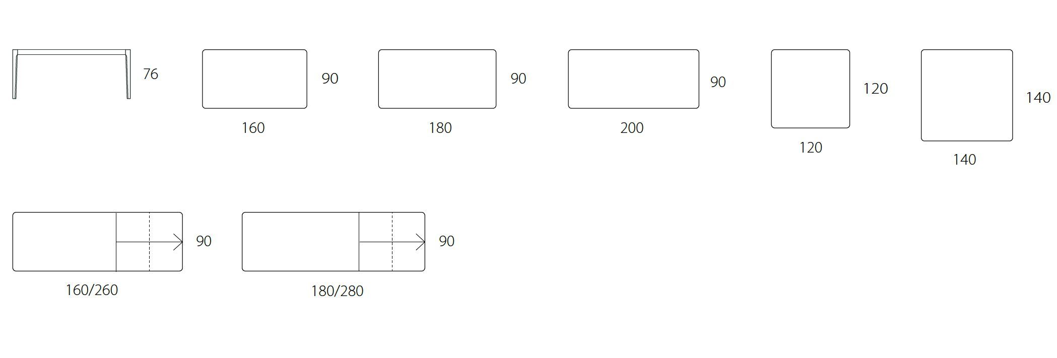 Фиксированный и выдвижной стол с керамической столешницей RIFLESSI ARCH-00144589 - Вид №2