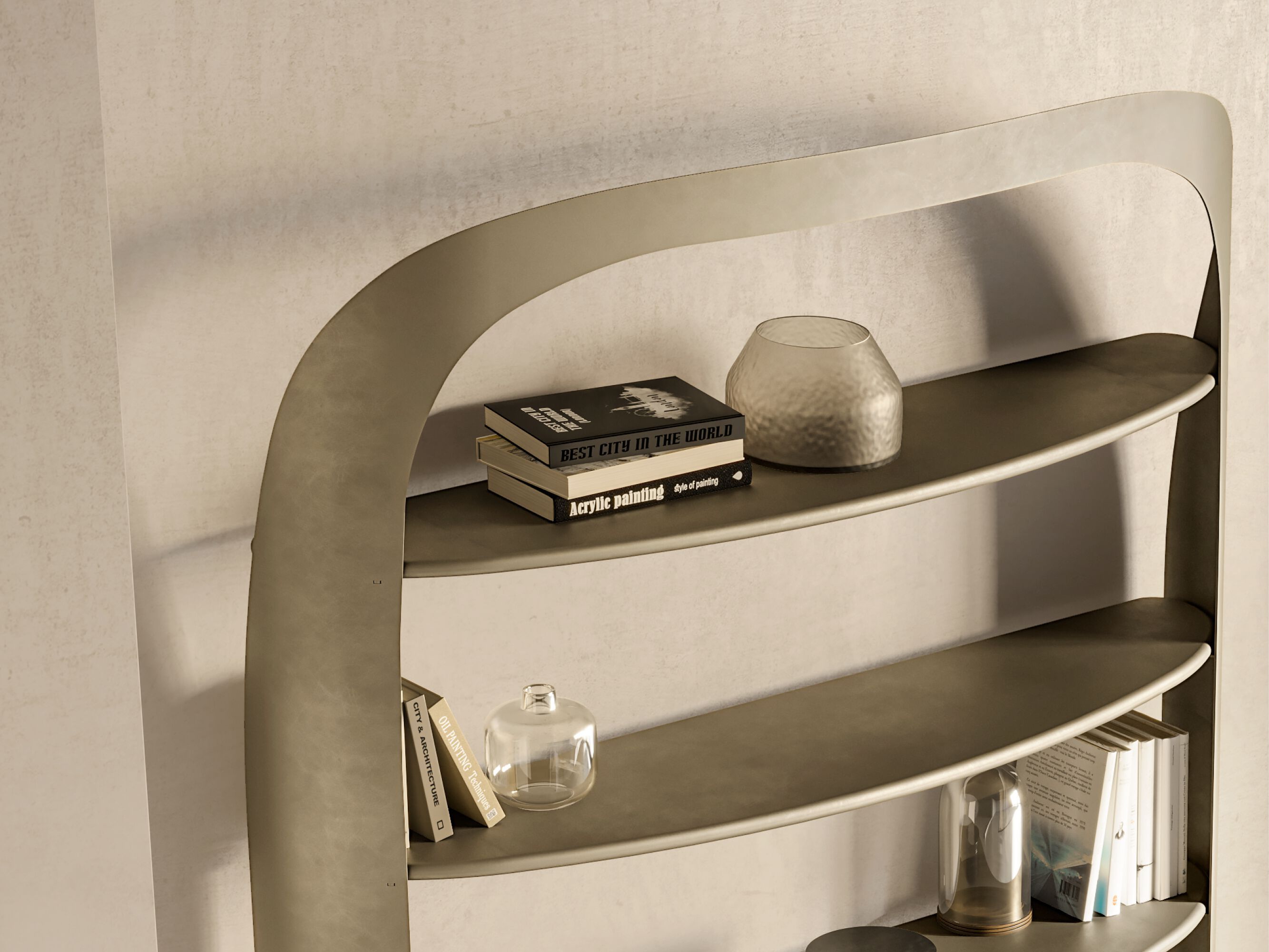 Отдельно стоящий книжный шкаф из металла и дерева EFORMA Polifemo ARCH-00139195 - Вид №2