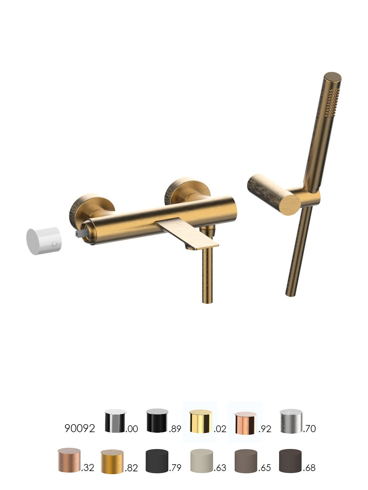 Настенный смеситель для ванны с ручным душем Rubinetterie Frattini Narciso S ARCH-00102282 - Вид №13