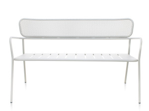 Металлическая садовая скамейка со спинкой