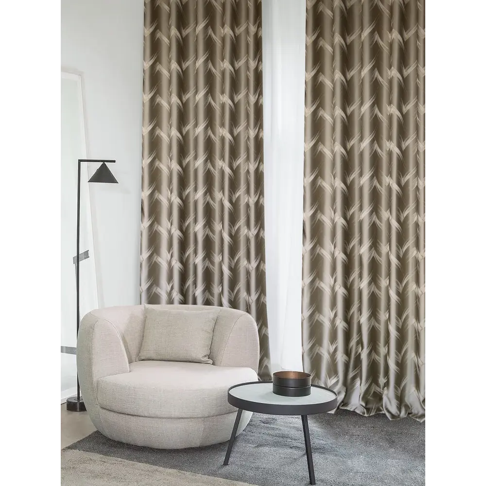 Штора на ленте Гарда 160x260 см цвет золотисто-бежевый MIAMOZA STLM-2120057 - Вид №2