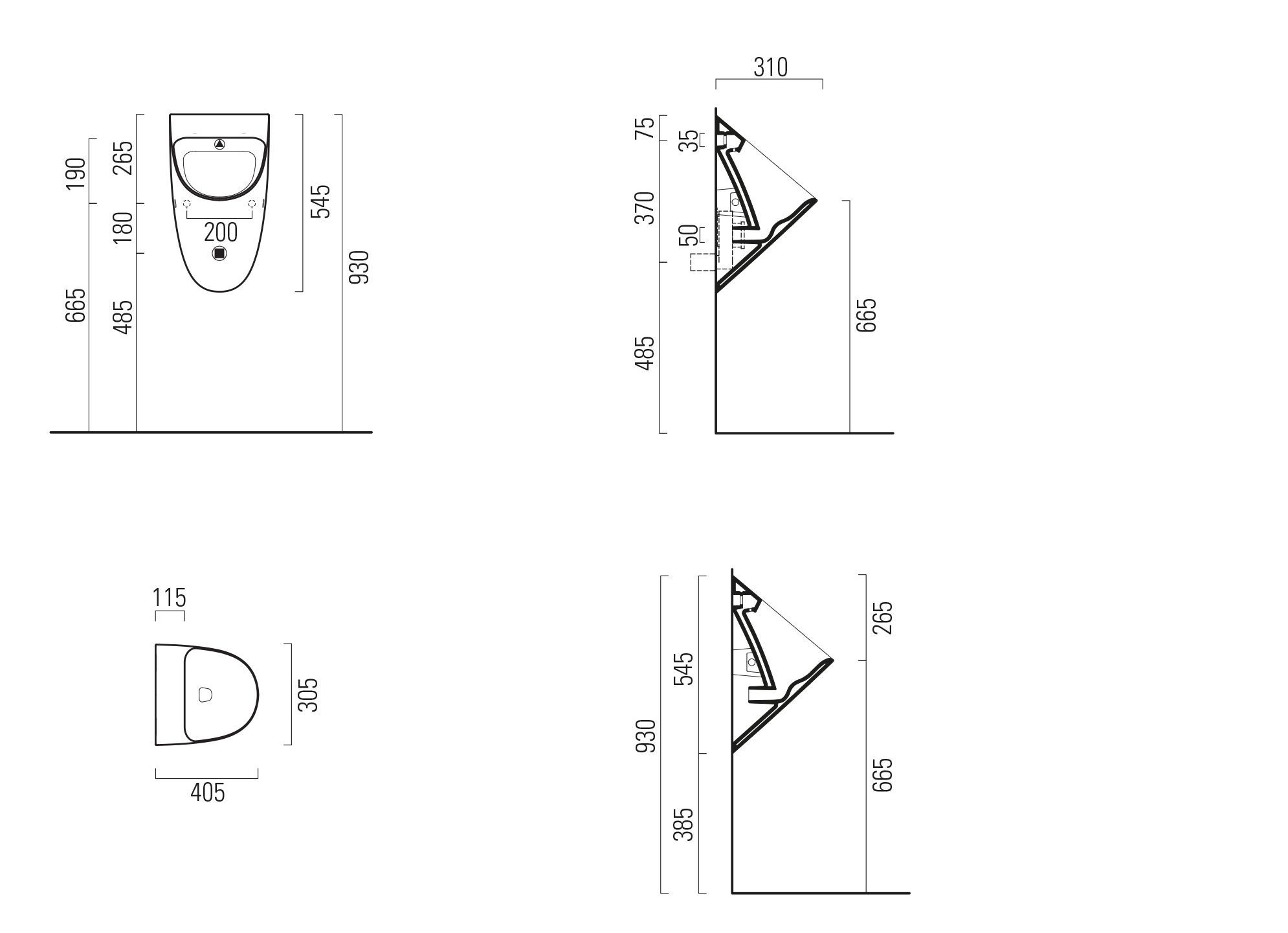 Керамический подвесной писсуар GSI ceramica Color Elements ARCH-00030081 - Вид №11