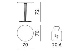 Круглый стол с лакированной полиэфирной столешницей Kartell TOP TOP ARCH-00135160 - Вид №3