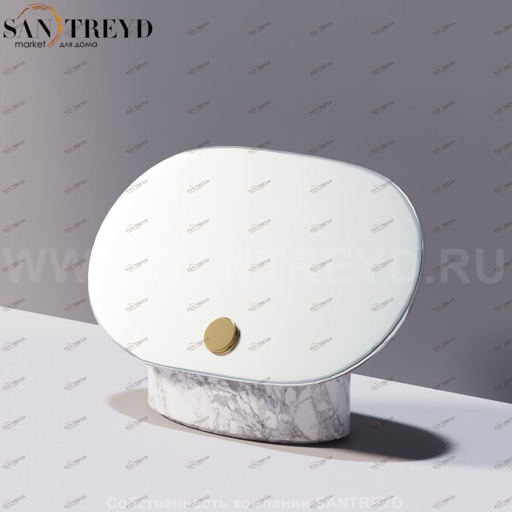 Agape CONSTELLATION Горизонтальное зеркало с подставкой из белого мрамора ACOM0301MC