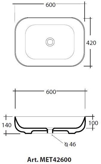 Met42600 Накладная раковина на столешницу  овальная Olympia Ceramica METAMORFOSI - Вид №4