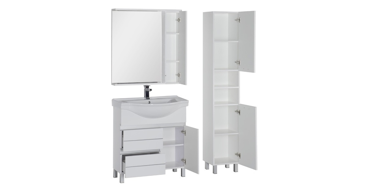 Комплект мебели Aquanet Доминика 80 белый 00171328 - Вид №2