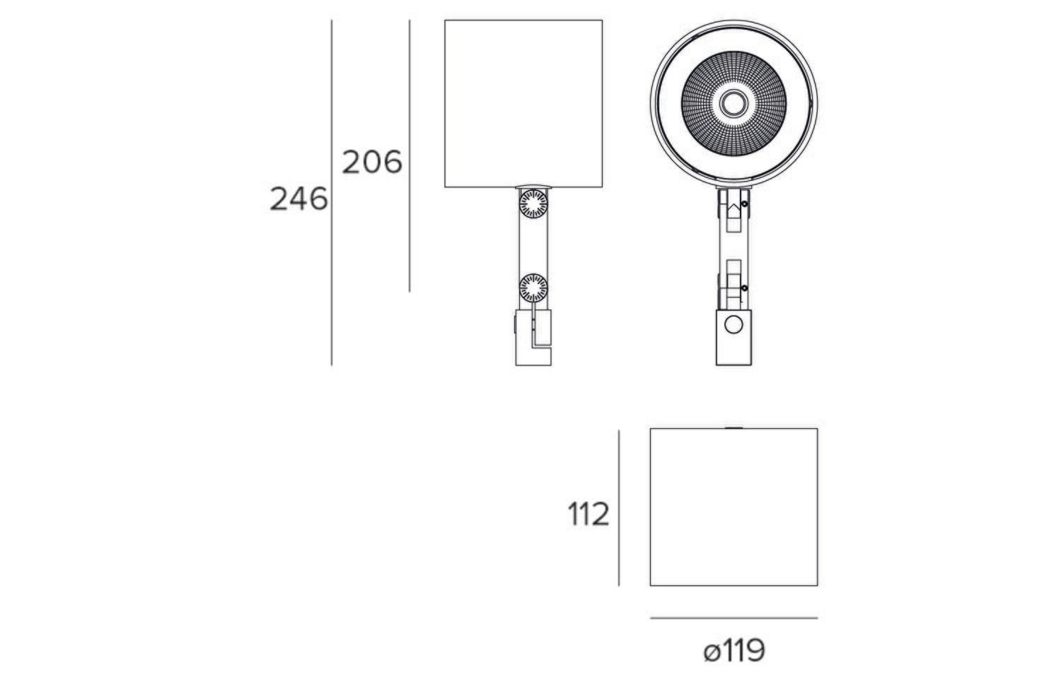 Регулируемый алюминиевый светодиодный прожектор TARGETTI CORO GRANDE ARCH-00118316 - Вид №4