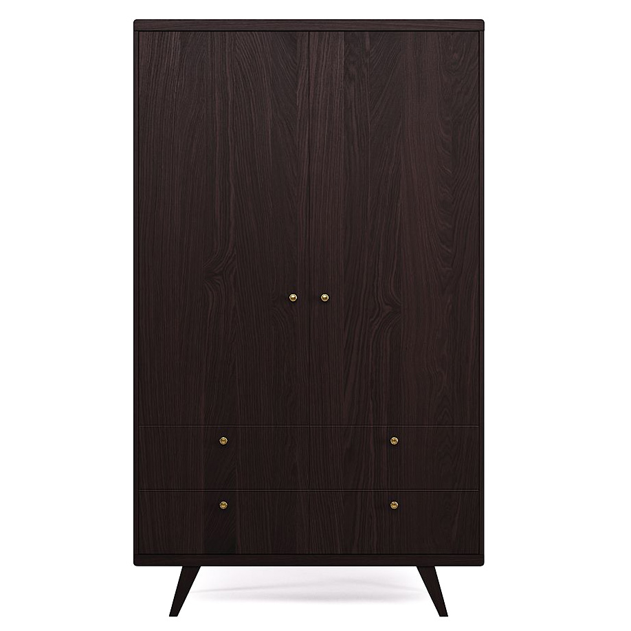 Шкаф двухдверный с ящиками дуб венге Thimon №2 THE IDEA  210435 Венге;черный  - Вид №4