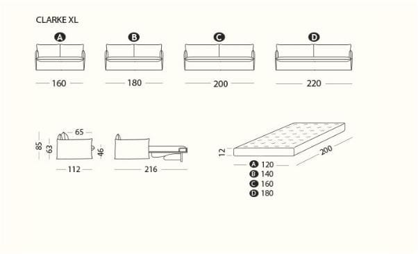 Двуспальный диван-кровать из ткани Milano Bedding Clarke ARCH-00033970 - Вид №5