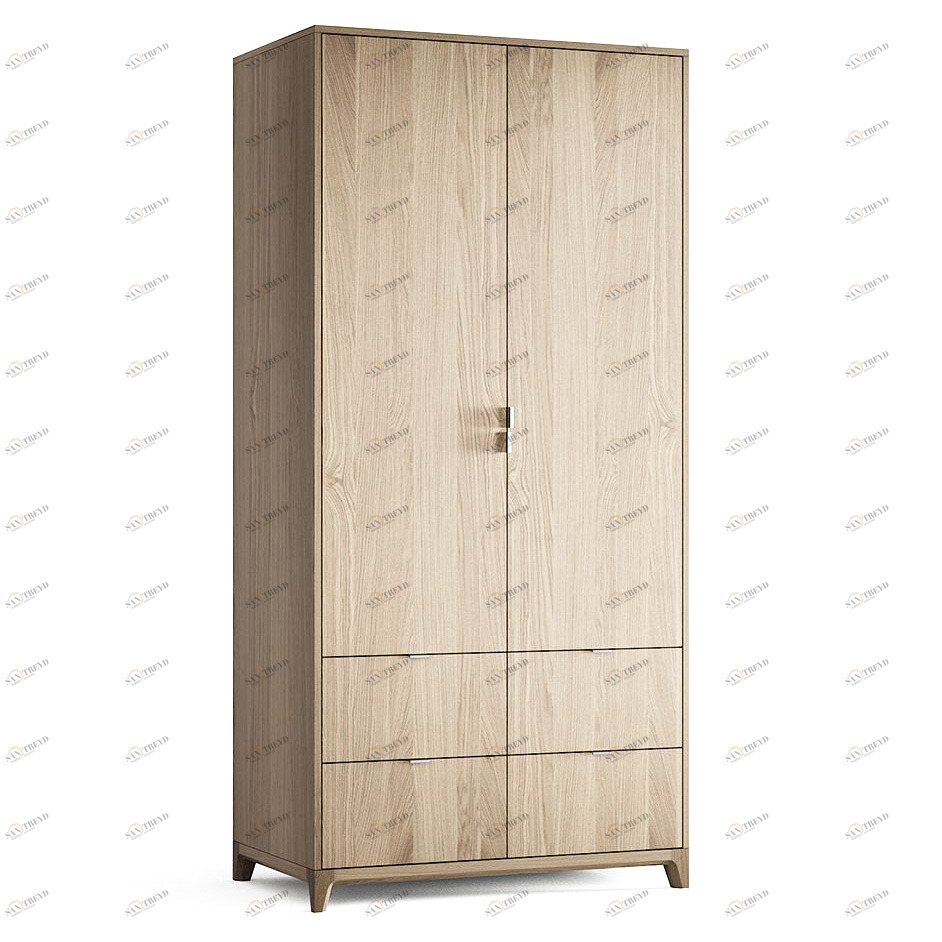 Шкаф двухдверный с ящиками осветленный дуб Case №4 THE IDEA  210399 Бежевый 