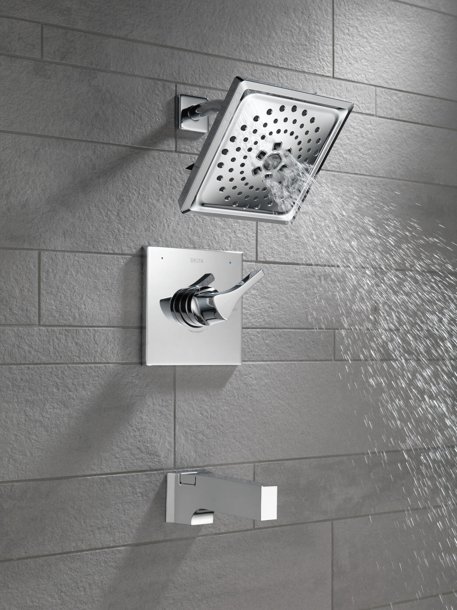 T14474-PN Monitor® 14 Series H2Okinetic® для ванны и душа Delta Faucet Zura Полированный никель  - Вид №2