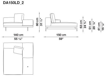 B&B Italia 3-х местный тканевый диван с шезлонгом Dock sun-id-1355318 - Вид №61