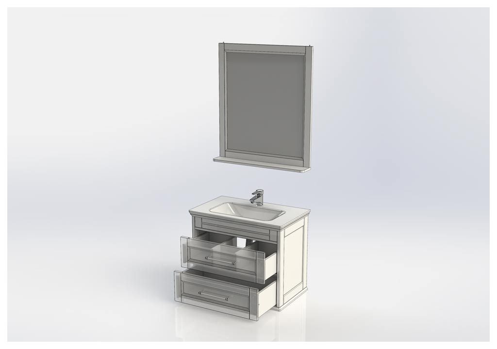 Мебель для ванной Aquanet Бостон М 80 белый 00210630 - Вид №4