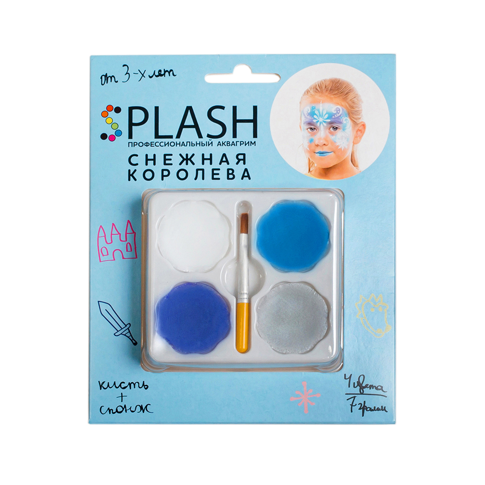 040212 Аквагрим детский 4 цв. Снежная королева SPLASH 