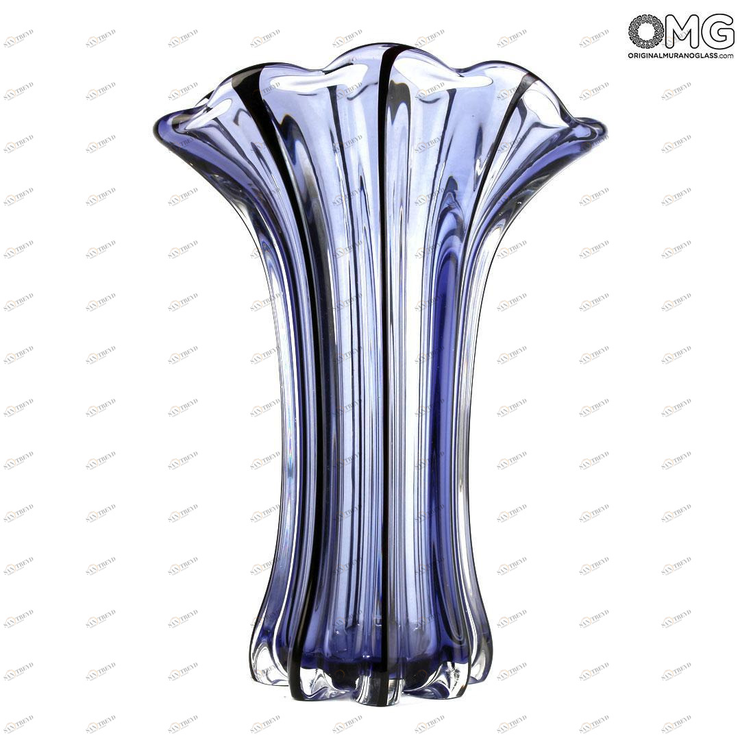 3868 ORIGINALMURANOGLASS Ваза Сиреневая - муранское стекло OMG 28 см 