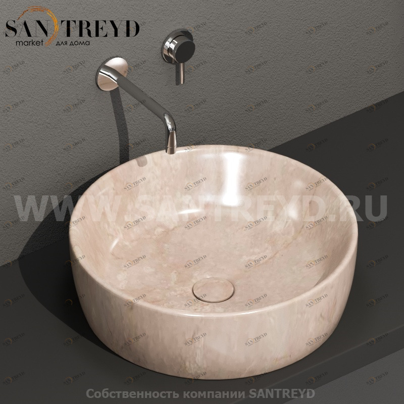 GE048AB Накладная раковина на столешницу  круглая Ceramica Globo GENESIS