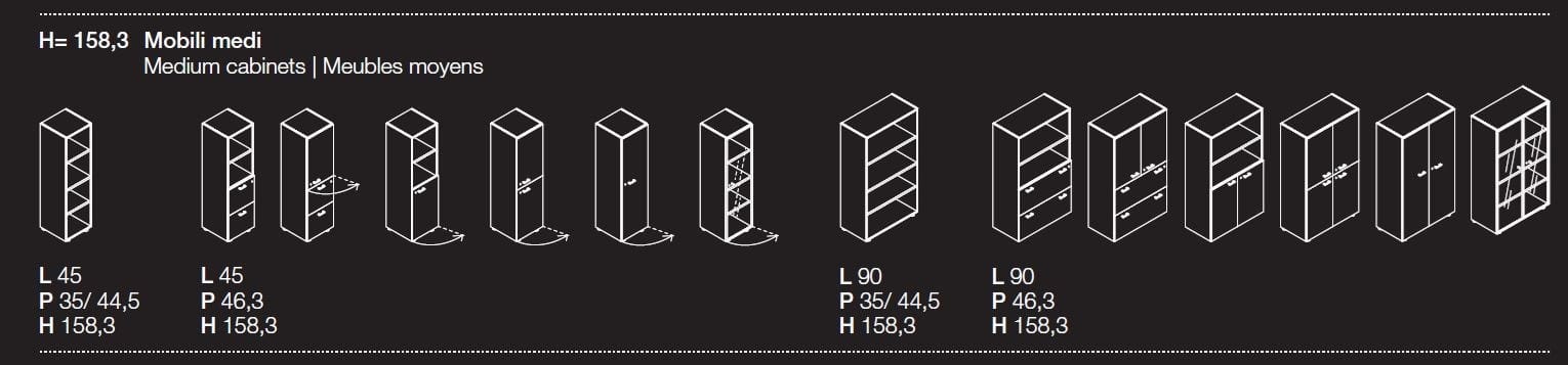 Модульный офисный книжный шкаф Las Mobili универсальные контейнеры Evo ARCH-00134712 - Вид №4