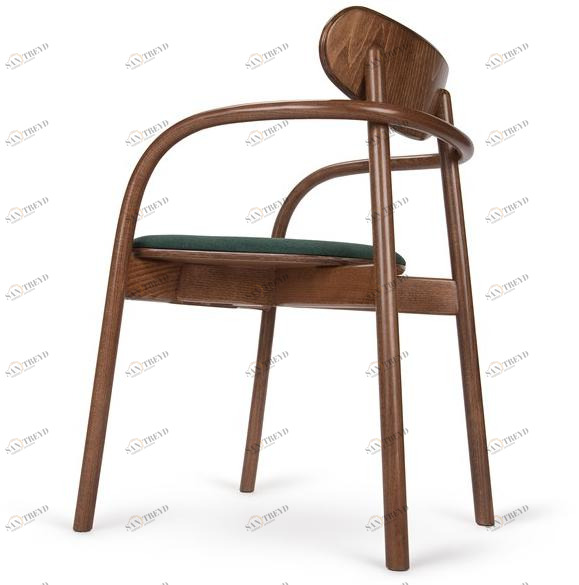 Paged Деревянный стул с подлокотниками со встроенной подушкой sun-id-1441478