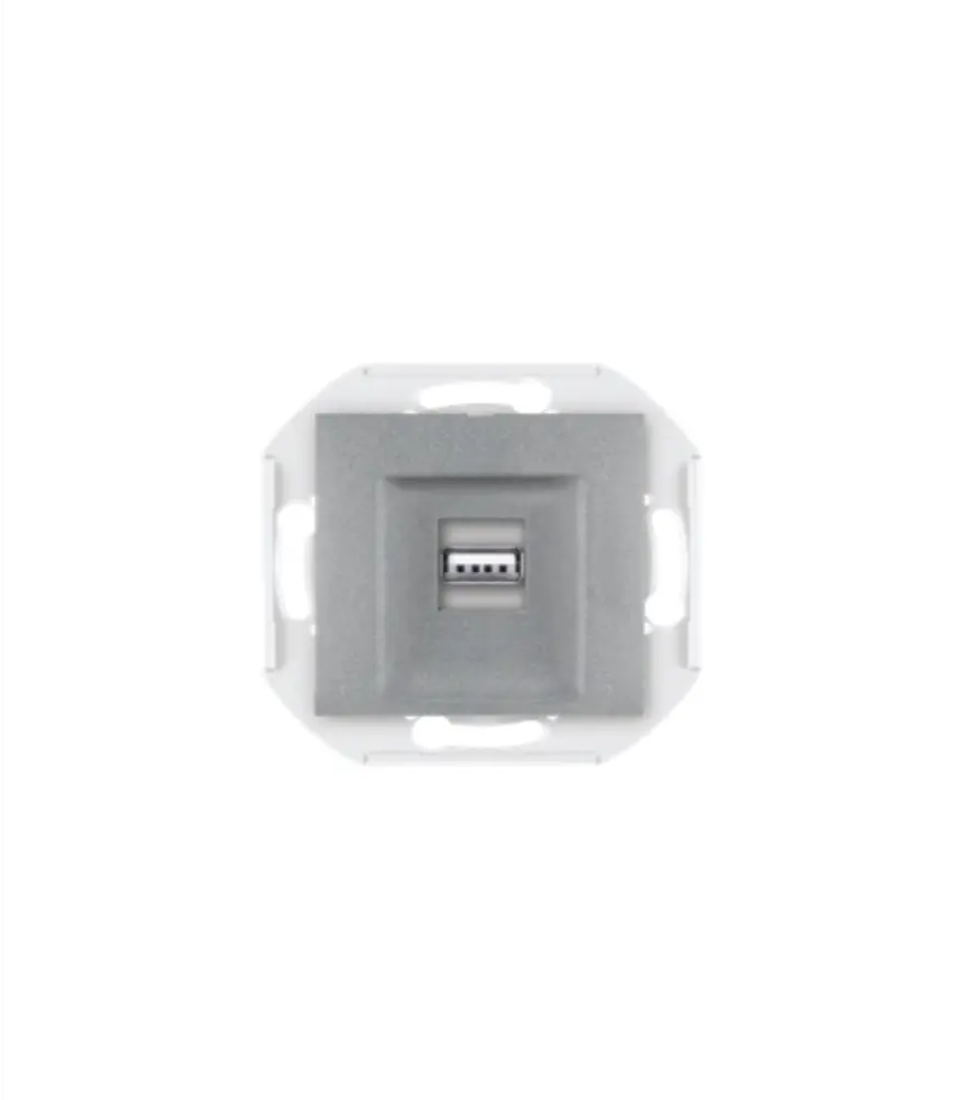 91698755 Розетка USB встраиваемая Aling-conel Prestige 60162.S цвет серебряный STLM-1114813