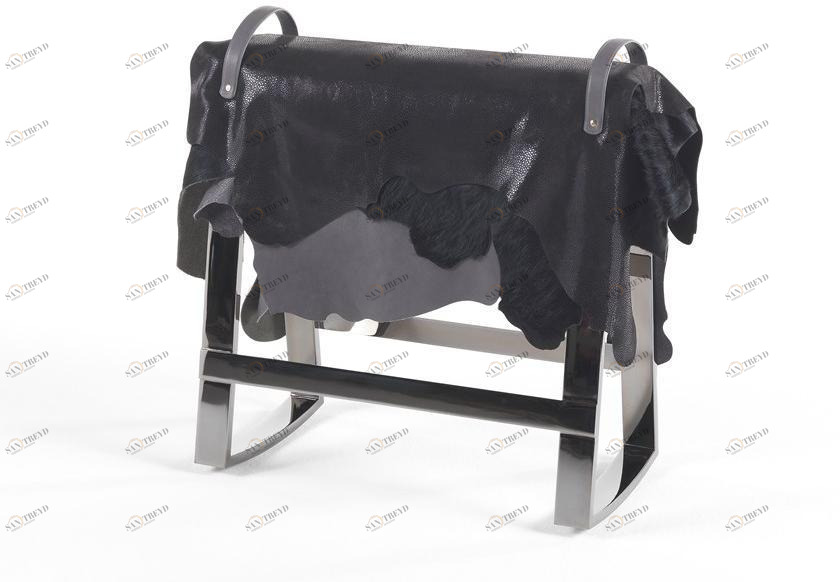 JCP UNIVERSE Кресло-качалка из нубука и пони sun-id-1480748