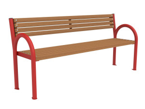 Скамья из окуме со спинкой