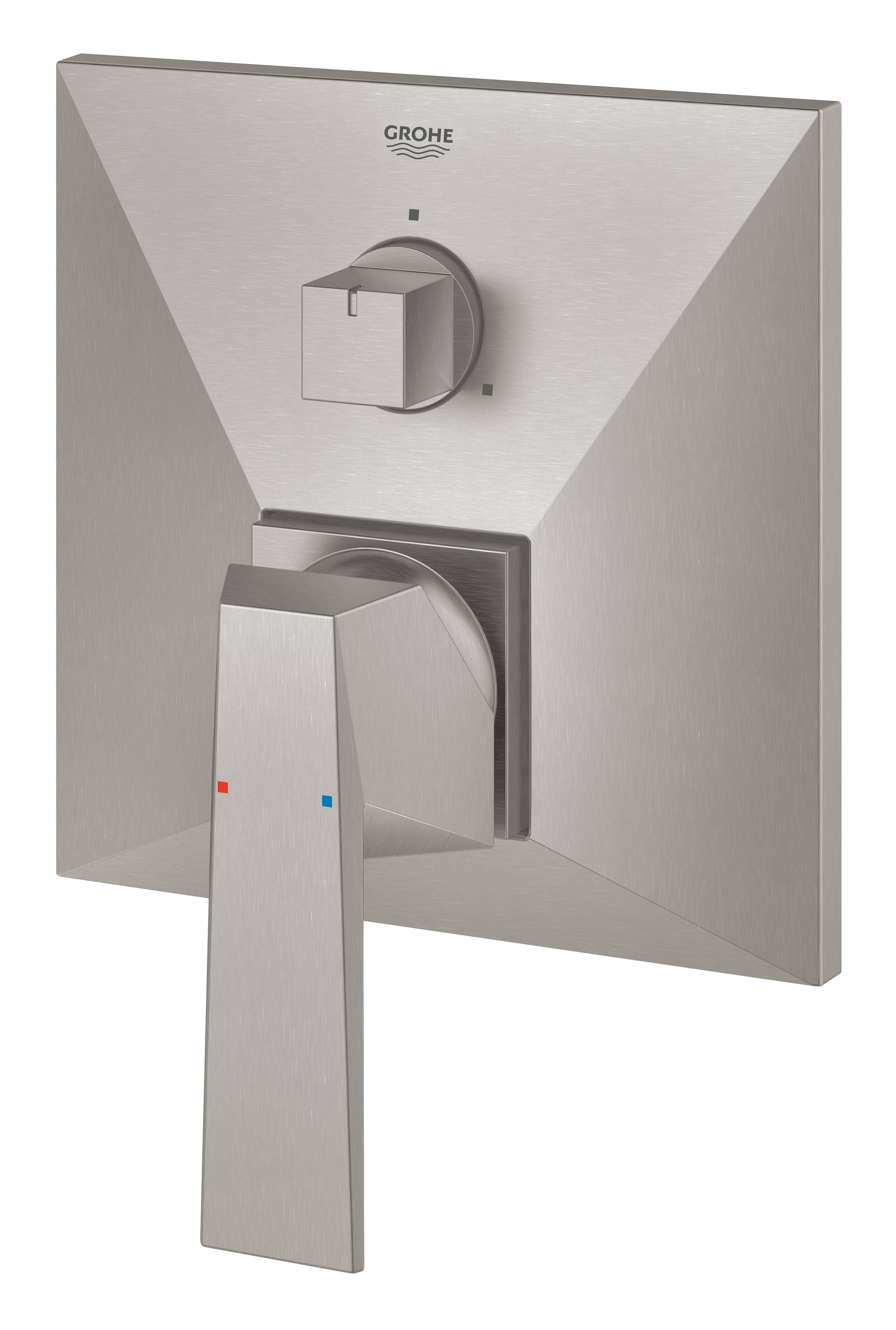 Внешняя часть смесителя для ванны GROHE Allure Brilliant с переключателем на 3 положения, суперсталь (24099DC0) - Вид №1