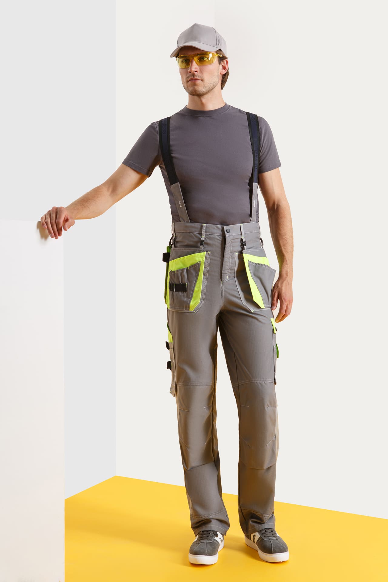 68818 Костюм "Прогресс" темно-серый светло-серый с лимонным  Летняя спецодежда  размер 52-54/182-188  - Вид №9