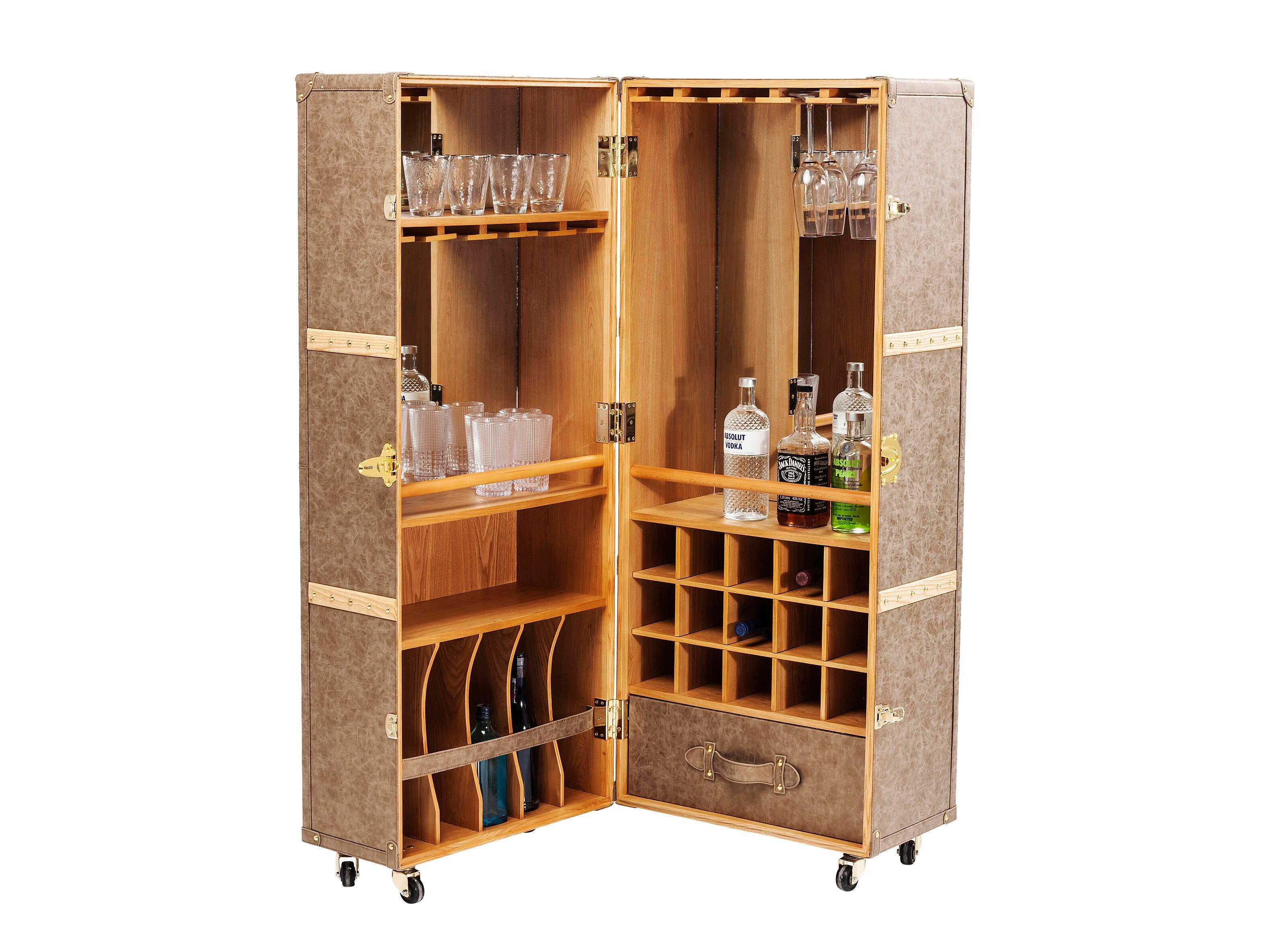 Деревянный барный шкаф на колесах KARE Design West Coast ARCH-00149005