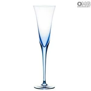 2703 ORIGINALMURANOGLASS Классический бокал-флюте голубого цвета - Original Murano Glass OMG  см