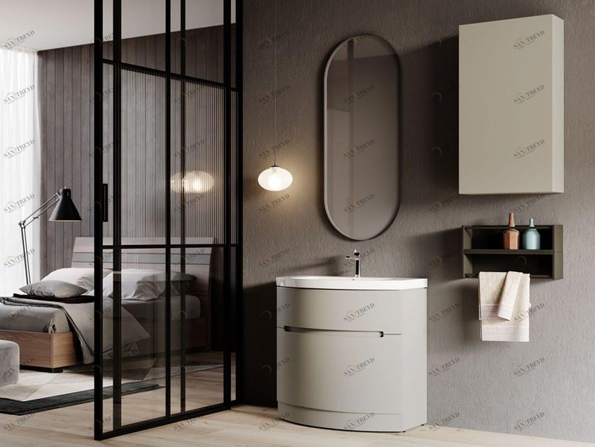 Mobiltesino Отдельностоящая лакированная тумба под умывальник с ящиками Estra sun-id-1397436