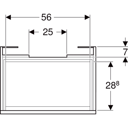 501.905.JR.1 Шкафчик для раковины Geberit Renova Plan, с одним выдвижным ящиком и одним внутренним выдвижным ящиком Geberit  - Вид №40