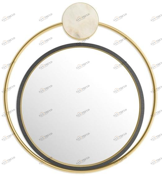 FRATO Круглое зеркало из латуни с настенной рамой  Fac050022aaa 