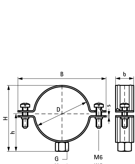 3027068 Крепление для труб  BIS Bifix® 300 Хомуты нерж. (M8, M10) для труб из нержавеющей стали WALRAVEN  - Вид №1