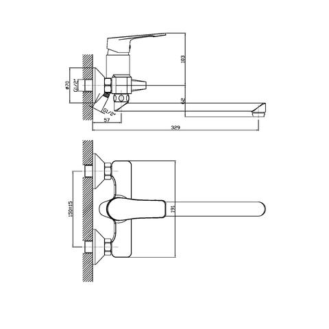 Orange Berti M17-211cr однорычажный смеситель для ванны/душа Хром sun-id-1516885 - Вид №1