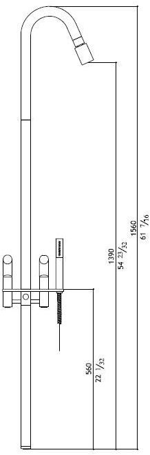MGS Настенная душевая стойка из нержавеющей стали с ручным душем Contemporary sun-id-1413303 - Вид №4