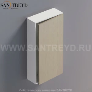 LIFT Модульный шкаф 80 см с правой дверью на доводчиках. Модули могут располагаться горизонтально и вертикально. Отделка: белая краска и серый дуб. AMOB052RCLZDX