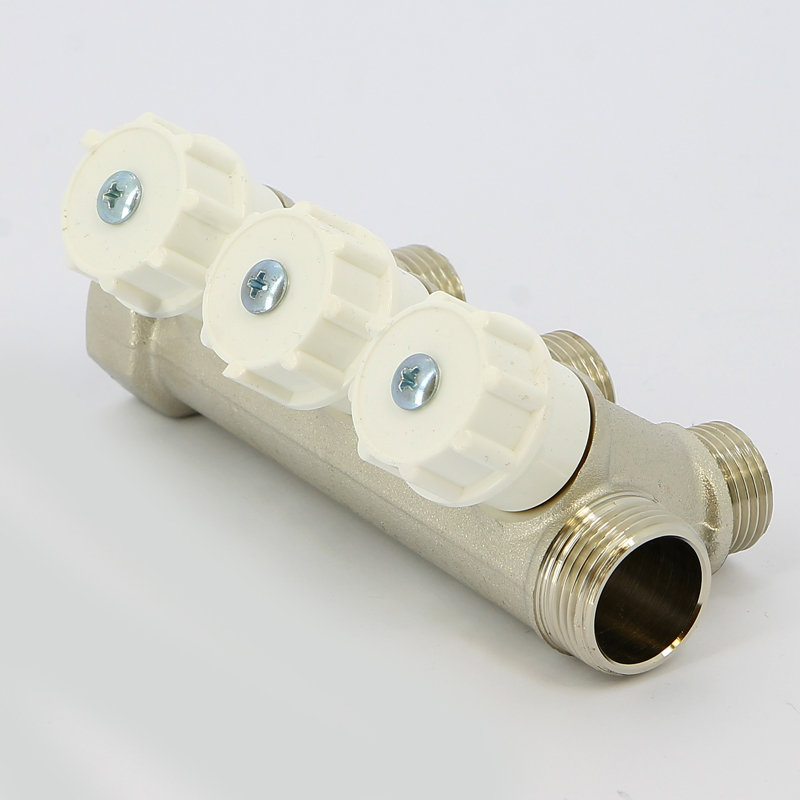 Коллектор НВ 3/4" с вентилями никелированный ITAP 3 выхода 1/2"Н 38мм 465343 - Вид №3