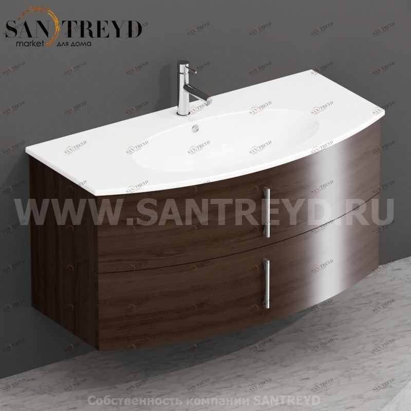 MDMC10Y6167 Тумба с двумя ящиками 100 см коричневая Globo 4ALL Италия Ceramica Globo