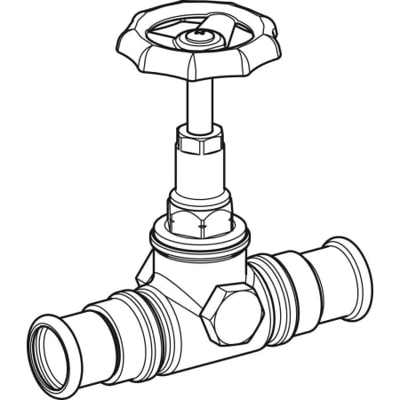 94866 Запорный вентиль Geberit Mapress прямой Geberit  - Вид №3