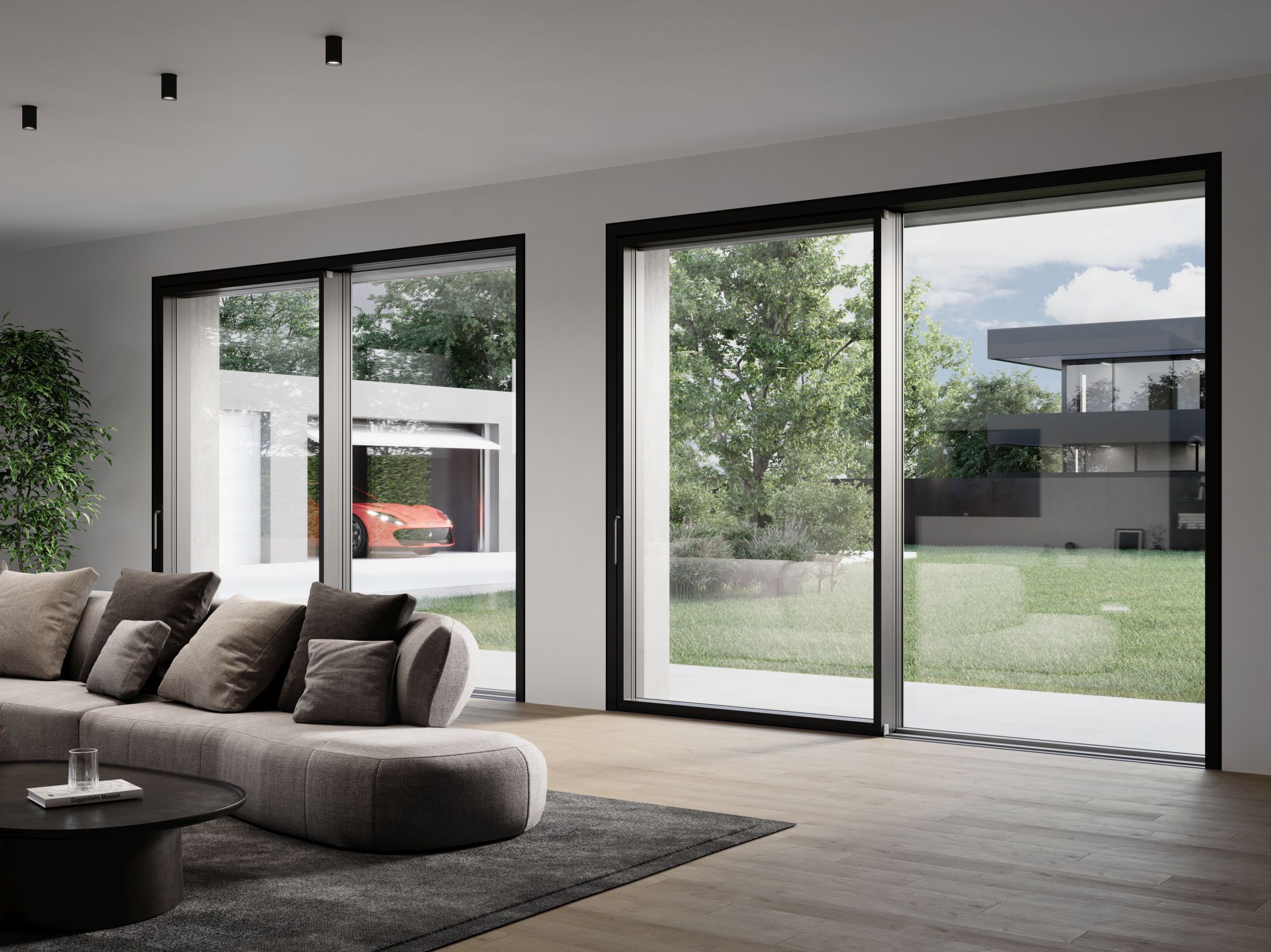 Раздвижные окна из дерева и алюминия minimal Impronta EXENTIAL ARCH-00122343