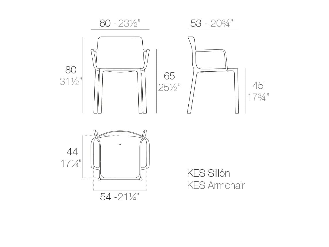 Садовый стул с подлокотниками Vondom Kes ARCH-00037499 - Вид №10