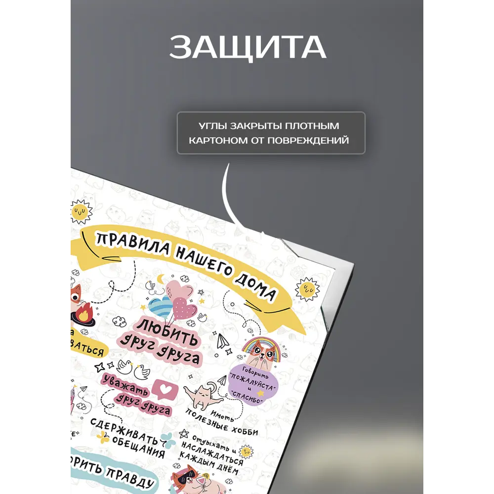 Картина на холсте Милые правила 30x30 см FBRUSH STLM-2162903 - Вид №6