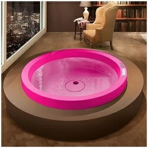 Ванна GRUPPO TREESSE Eos 160 STA-V846C розовая с аэромассажем круглая отдельностоящая