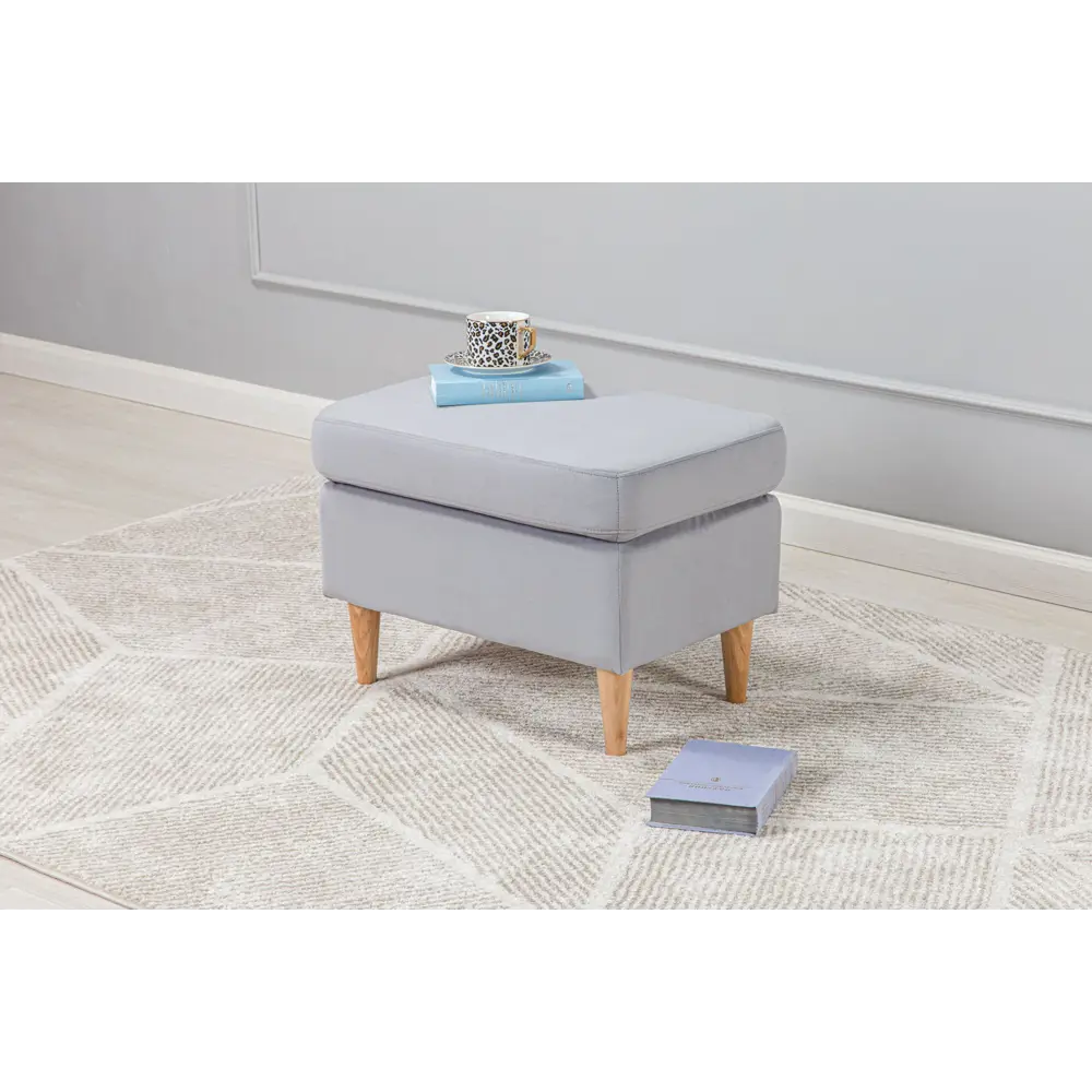 Пуф на ножках велюр Salotti Нильс Velutto 52 серый 60x43.5 см STLM-2110089 - Вид №3