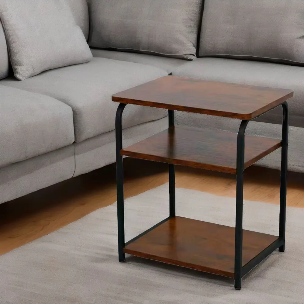 Столик кофейный на 2 полки 40x30x47 см цвет черный дуб DREAM RIVER STLM-2101895 - Вид №3