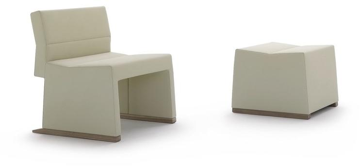 Billiani Пуф из мягкой кожи Inka wood sun-id-1372979 - Вид №1