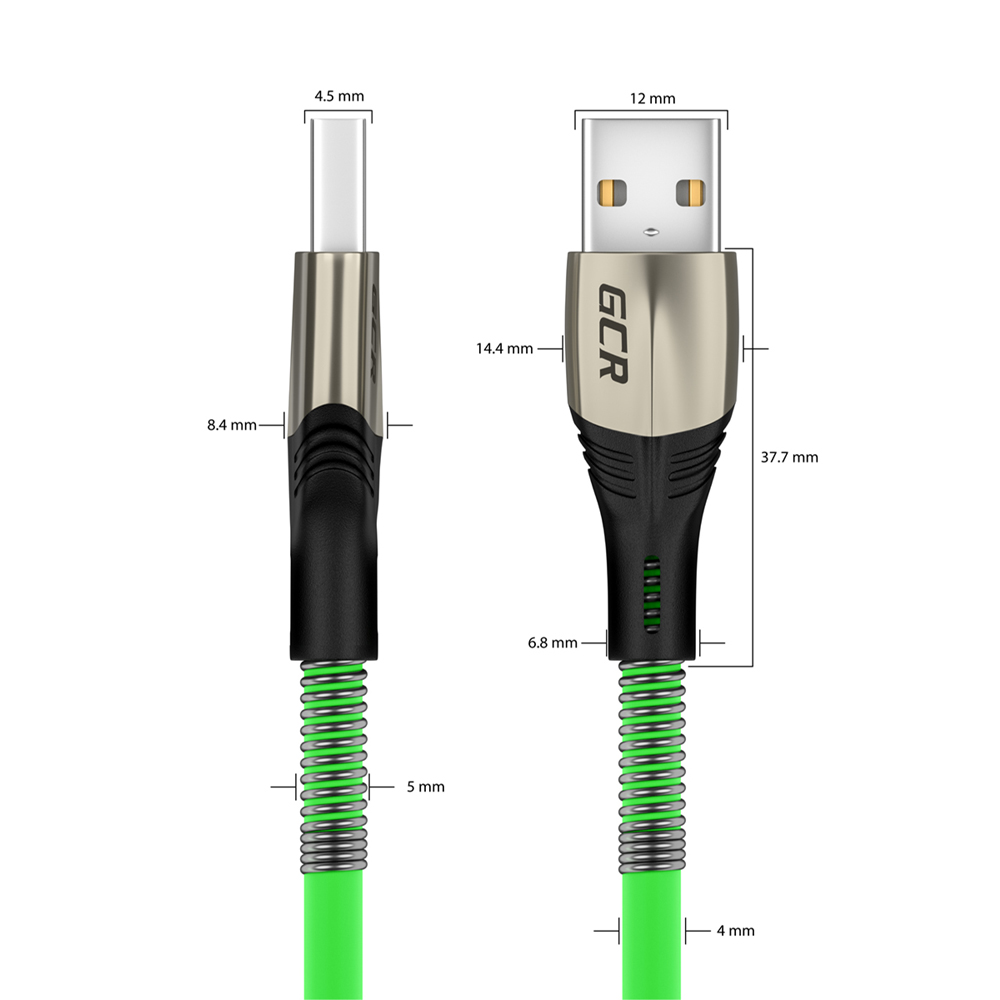 GCR-51963 Gcr кабель 1.2m microusb series mercedes & spring, green, для зарядки, no sync data, 22 awg, Greenconnect Santreyd  - Вид №4