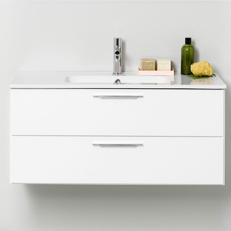 20071220 Afton Шкаф Для Умывальника 1000 Белый, Мягкое Закрытие Westerbergs Белый 