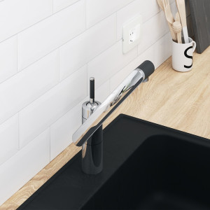 290007464 смеситель для кухни поворотный излив 236 мм (черный) шт Damixa Arc